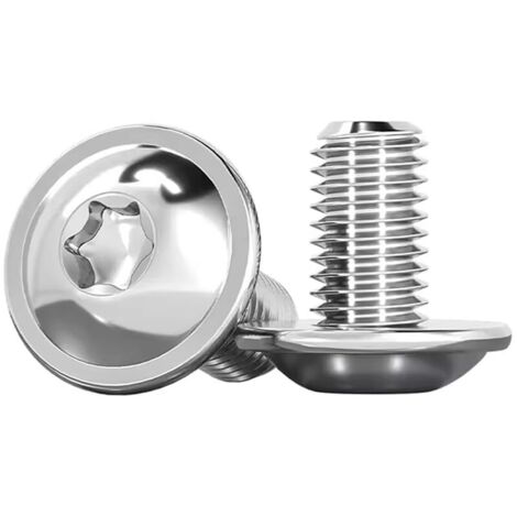 Pack of 20 flat head screws with flange – Torx screws M4 x 10 mm – Pan head screws ISO 7380-2 – Flange screws made of stainless steel A2 V2A – Fully threaded (1/5)