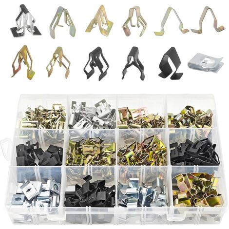 240 pieces of automotive fastening clips, spring clips for cars, metal fastening clips for cars, trim clips for vehicles, suitable for bumpers and hoods (1/5)