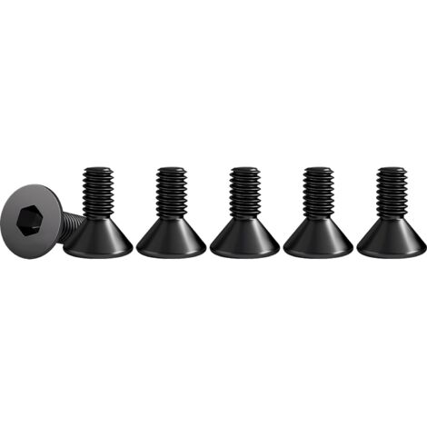 Countersunk screws M3 x 6 mm with internal hexagon socket made of stainless steel A2 V2A, DIN 7991 / ISO 10642, black, continuous thread, pack of 50
