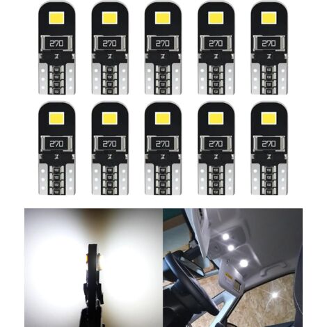 LED interior lighting for cars, license plate lights, dashboard lights, interior lighting, 12V T10 replacement lights for cars, suitable for most cars (10 pieces) (1/5)