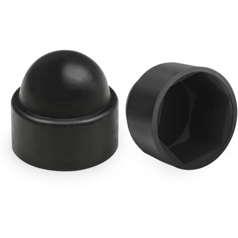 M10 nut caps, 25 pieces, plastic protective caps for 17 mm wrenches, screw covers for nuts and hexagon heads, black (1/5)