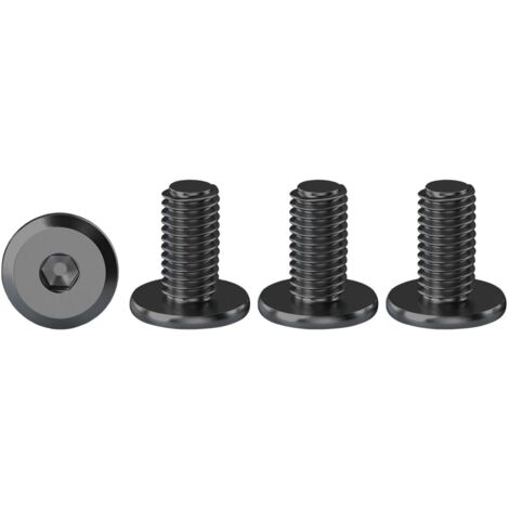Black M4 x 10 mm socket head cap screws, flat head hexagon screws made of stainless steel A2 V2A, pack of 20 (1/5)