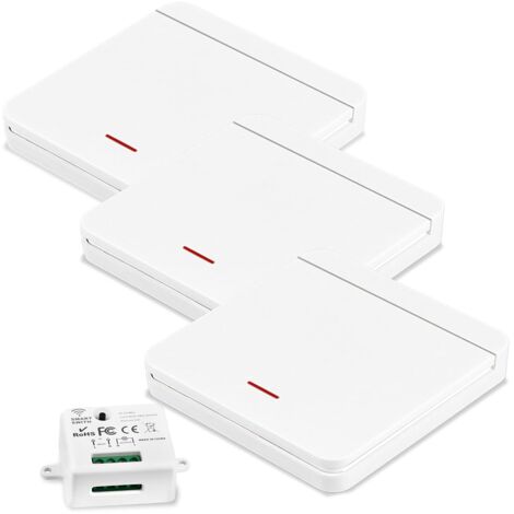 Wireless light switch, wireless transmitter and receiver, 3-in-1 (1/5)