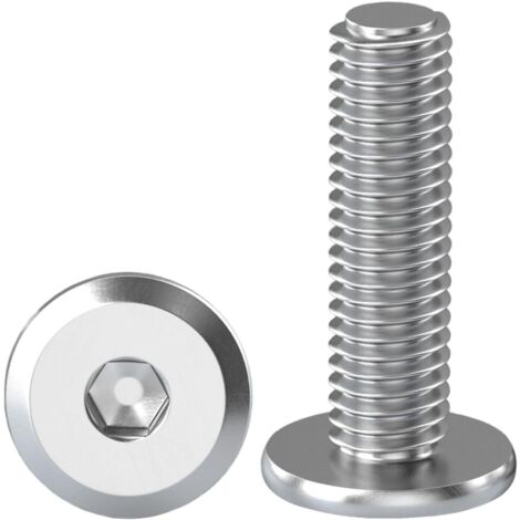 10 pieces of flat head screws with internal hexagon socket M8 x 25 mm stainless steel A2 V2A hexagon flat head screws flange socket screws socket head cap screws (1/5)