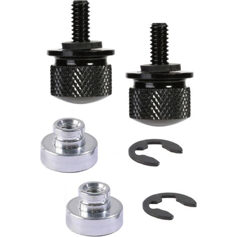 Motorcycle seat bolts, aluminum mounting bolt and nut set for motorcycle seats, suitable for most motorcycles and other models with 1/4"-20 thread, widely used (black) (1/5)