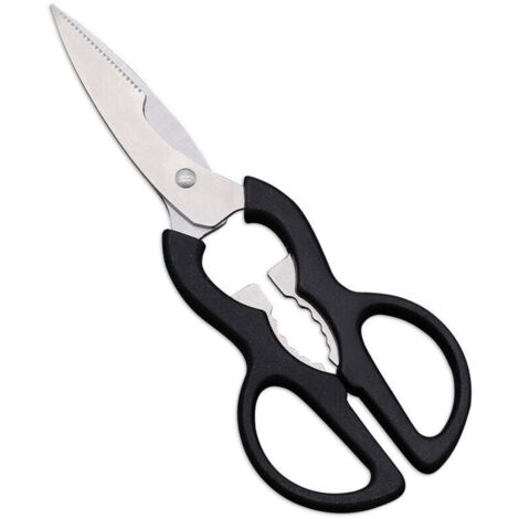 Multi-purpose/universal scissors, 6.5 cm blades, stainless steel, black handle, kitchen accessory (1/5)