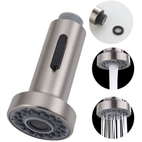 Replacement head for 2-mode kitchen faucet, pull-out mixer tap, G1/2", with brush