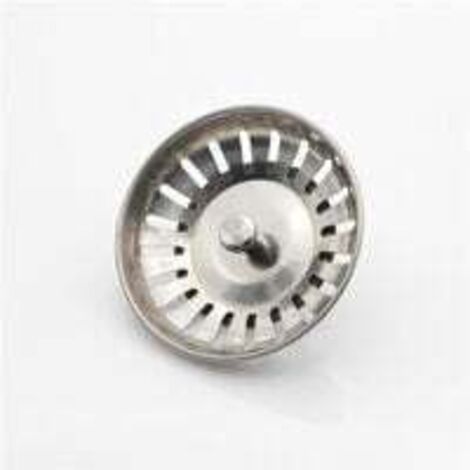 Sink strainer basket with stem, stainless steel strainer closure, ideal replacement for sink strainers, white, kitchen strainer, strainer basket valve