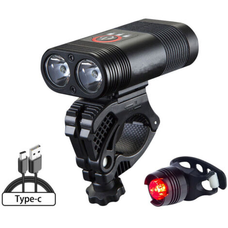 Aluminum alloy bicycle light – Waterproof bicycle flashlight, rechargeable night light with USB-C port (1/5)
