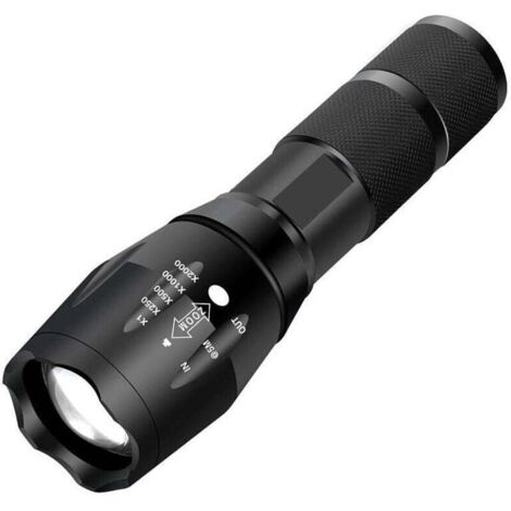 Extremely powerful XML-T6 LED flashlight. Military-grade flashlight, suitable for cycling or hiking, with 5 modes including flashing light, anti-aggression mode and shockproof design. (1/5)