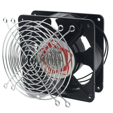 Axial fan for fireplace inserts, built-in, high-temperature resistant, with metal blades, quiet and universally applicable. 120 x 120 x 38 mm (1/4)