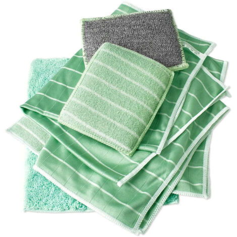Set of 6 bamboo microfiber cloths for windows, mirrors, tiles, car bodies, glass cleaning and bathrooms (1/5)