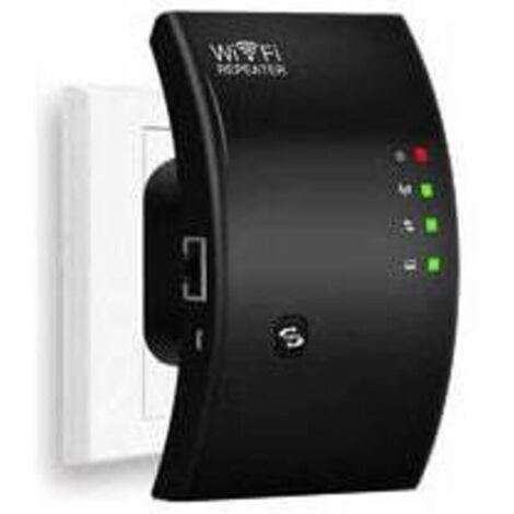 WiFi repeater, high-performance WiFi amplifier, N300 WiFi extender, WiFi signal booster, 1 Ethernet port, range up to 200 m², easy installation, compatible with all internet decoders