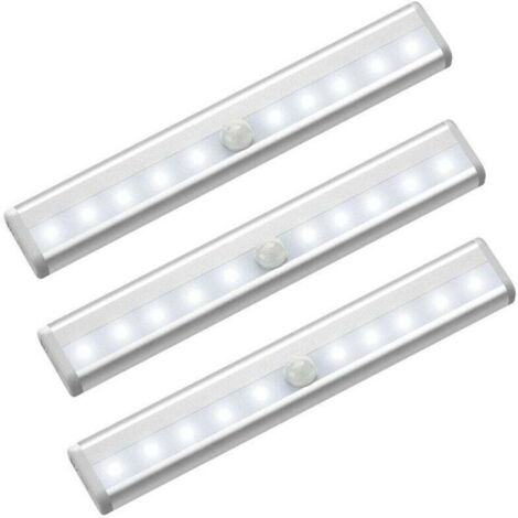3-pack LED cabinet lights with motion sensor, 10 wireless LED spotlights, LED cabinet lights, battery-operated LED lighting with magnetic strip, night light for children