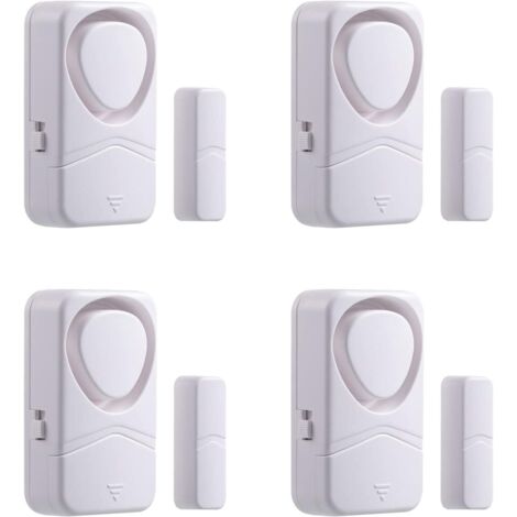 Wireless door alarms, set of 4 small magnetic bells for home, child, and garage security, self-assembly with 4 operating modes (1/5)