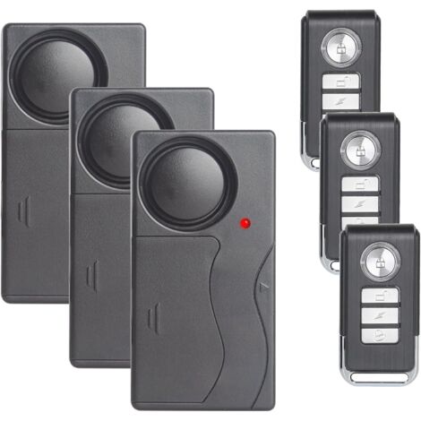 Set of 3 anti-theft motion detectors, 110 dB – High sensitivity – Adjustable security system for doors, windows, bicycles, motorcycles and houses (1/5)