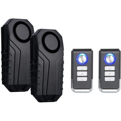 2-piece wireless bicycle theft alarm system with vibration and motion sensor, remote control for bicycles, motorcycles and scooters (113 dB, IP55 waterproof) (1/5)