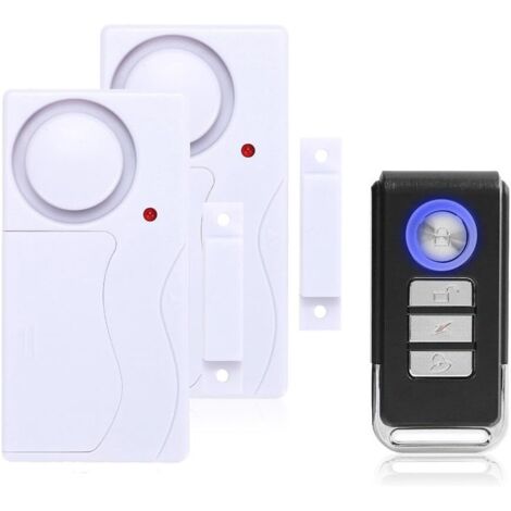 Intrusion alarm system for doors and windows with remote control for increased home security, 105 dB, with 2 alarms and 1 remote control (1/5)