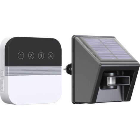 Wireless driveway alarm system with motion detector, 500 m range, solar-powered alarm system for home, visitor and property protection in driveways (1/5)