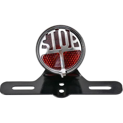 Round license plate brake light - For Harley Bobber Chopper, Honda, Yamaha, Suzuki, Kawasaki (1/5)