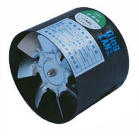 Exhaust fan, inline duct, auxiliary fan, exhaust fan, ventilation openings, black (1/5)