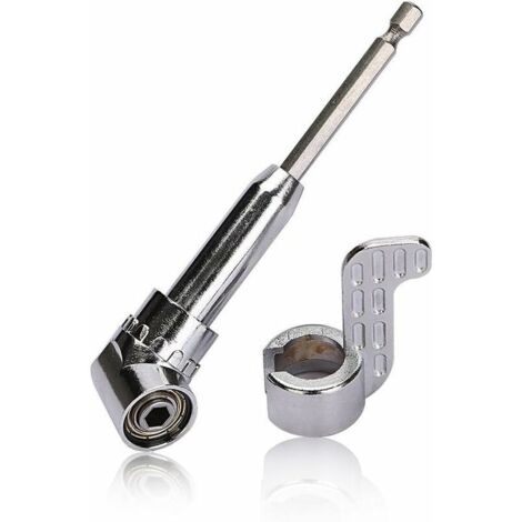 Right-angle screwdriver attachment 105 degrees, 1/4" hex shank for drill