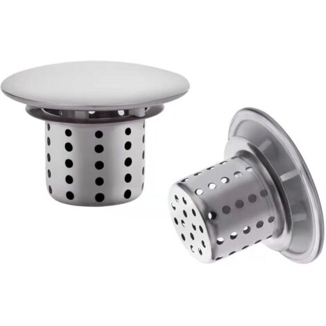Bathtub filter, 4 cm hair catcher shower filter, 2-pack stainless steel hair catchers for sinks, bathtub filter (1/5)