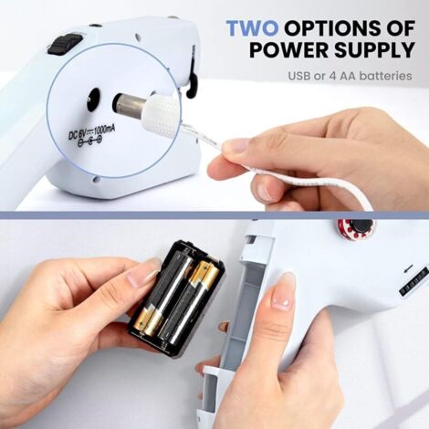 White – Portable double-thread sewing machine, mini electric sewing ...