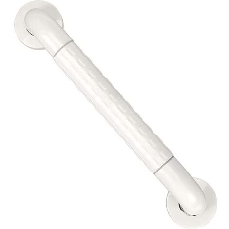 Wall-mounted grab bar for toilet/bathtub made of stainless steel – 400 mm (white) (1/5)