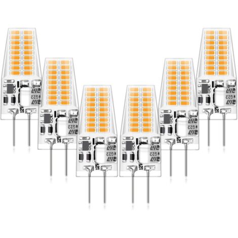 G4 LED bulb, 12 V AC/DC, warm white (3000 K), 3 W, 300 lm, equivalent to a 30 W halogen bulb, non-dimmable, pack of 6 (1/5)