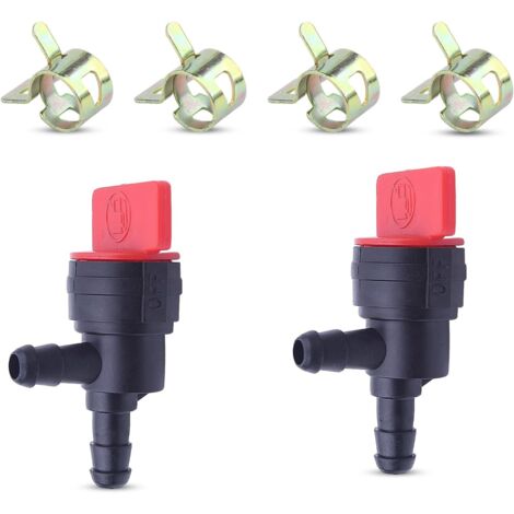 Replacement fuel shut-off valve 1/4" 90-degree for Tecumseh 35857, part numbers 698181, 494539 and 697944 (2-pack) (1/4)