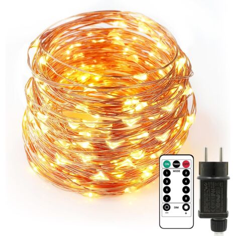 20m long LED string lights with 200 LEDs made of copper wire. Suitable for indoor and outdoor use – simply plug into a standard electrical outlet. Ideal for Christmas decorations, parties, weddings, a (1/5)
