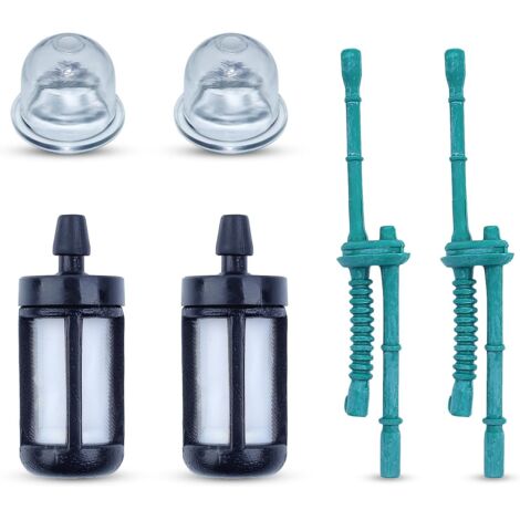 Fuel line and fuel filter for Stihl FS38, FS45, FS46, FS55, KM55, HL45, MM55, FS100, FS110, and FS130 brushcutters with primer pump. Replaces part number 4140 358 7702 – 2 pieces (1/5)