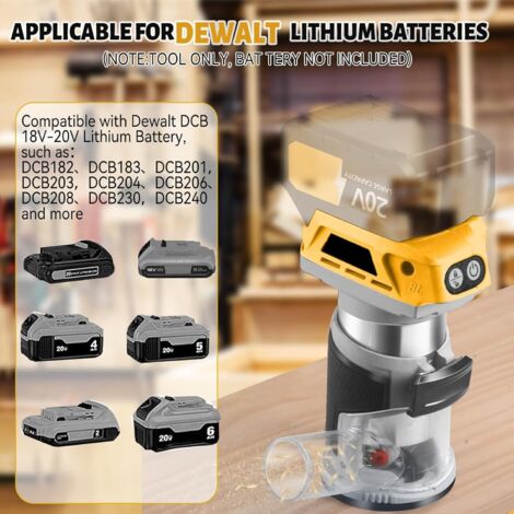 Dcb Router Cordless router, compatible with Dewalt DCB 18V-20V battery, brushless ...