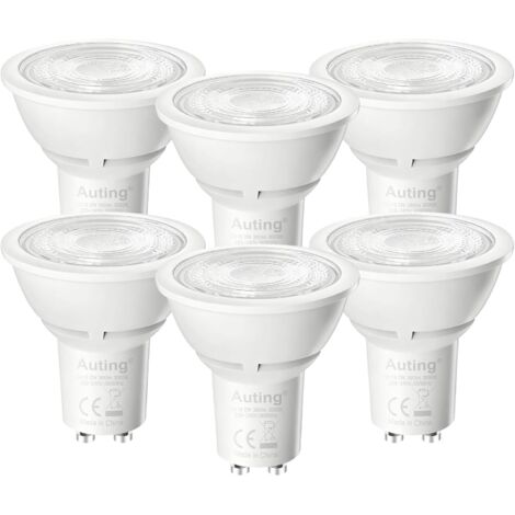 GU10 LED bulbs, pack of 6, 2 W (replaces 40 W), 360 lm, LED reflector spotlights, warm white light (3000 K), 38° beam angle, non-dimmable, energy efficiency class A (1/5)