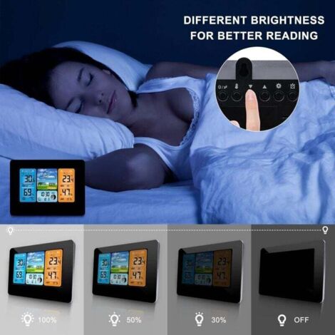 Wireless weather station with digital color display for weather ...