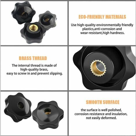 Star-shaped tightening knob, star handle for clamping nuts, threaded ...