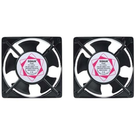 Axial fan for fireplace inserts, built-in, high-temperature resistant, metal blades, quiet, universal, 120 x 120 x 38 mm – 2 pieces (1/5)