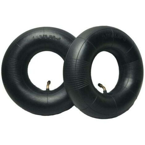 set of 4.10/3.50-4 inch tubular tires for hand trucks, carts, wheelbarrows, lawnmowers, 4.10-4 spare inner tubes (1/4)