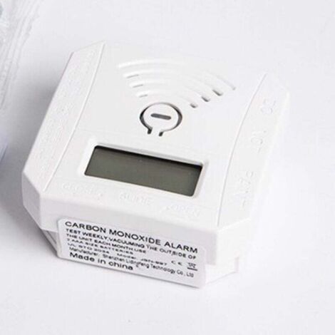 Portable carbon monoxide detector, CO monitor with sensitive CO sensor, battery powered, digital LCD screen, audible alarm, UL 2034 compliant (1/4)