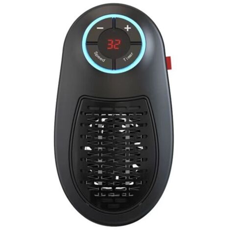 Smart office heater with fan and remote control, PTC semiconductor ceramic heating element, 500W, 220V, digital control and timer, ideal for workspaces. (1/5)