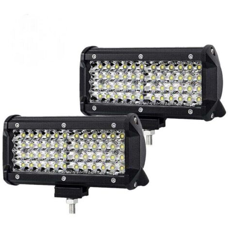 7-inch LED work lights (pair), 144W, 14,400 lm, 6,000K, tractor lights, LED strip, 4x4 fog lights, 8D 4-row focused beam headlights, LED spotlight for motorcycle, boat/truck (1/4)
