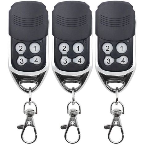 Universal 433 MHz remote control for gates, replacement remote control for garage doors, perfect copy, fixed code, rolling code, compatible with DOORHAN and MOTORLIN remote controls, pack of 3.