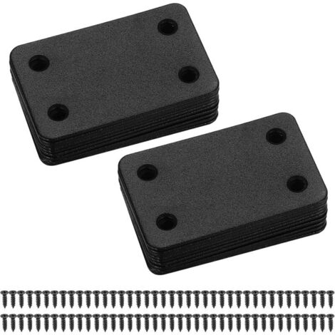 20 Pieces Perforated Flat Assembly Plates, Straight Flat Fixing Plates, Angle Bracket Connectors, Connector Connecting Plates - 38x60 mm (Black) (1/5)