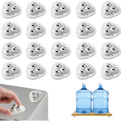 Set of 20 powerful 360° self-adhesive casters, 3 bead rollers for furniture, small casters for mini furniture, for storage cabinets, vanity cabinets, shelves (1/5)