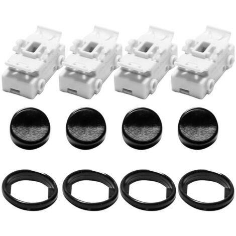 Set of 4 Round Rocker Switches for Recessed Lights BJB 409 (Black and White) (1/5)