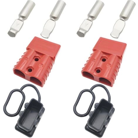 120A Battery Connector, Quick Disconnect Battery Plug Kit, for Cars, Vans, Motorcycles (Red) (1/5)