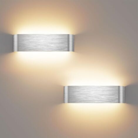 Indoor Wall Sconce - Pack of 2, 16W Wall Lamps with Adjustable Color Temperature (3000K/4500K/6000K), Modern Aluminum Decorative Wall Lights for Bedroom/Living Room/Dining Room (1/5)