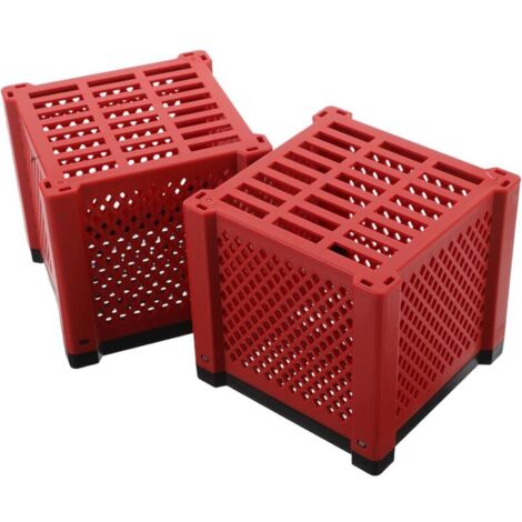 Set of 2 Red PVC Filter Boxes 115 x 115 x 11 cm for Aquarium, Filter Cube and Filter Cartridge, Water Purification Accessory for Fish and Ponds (1/5)