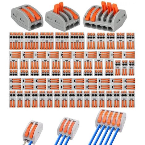 Electrical Connector, 110pcs Electrical Terminal Blocks, Quick Electrical Connectors, Waterproof Electrical Terminal Blocks, Automatic Connection Terminals, Quick Cable Wire Connectors, Compact Electr (1/5)